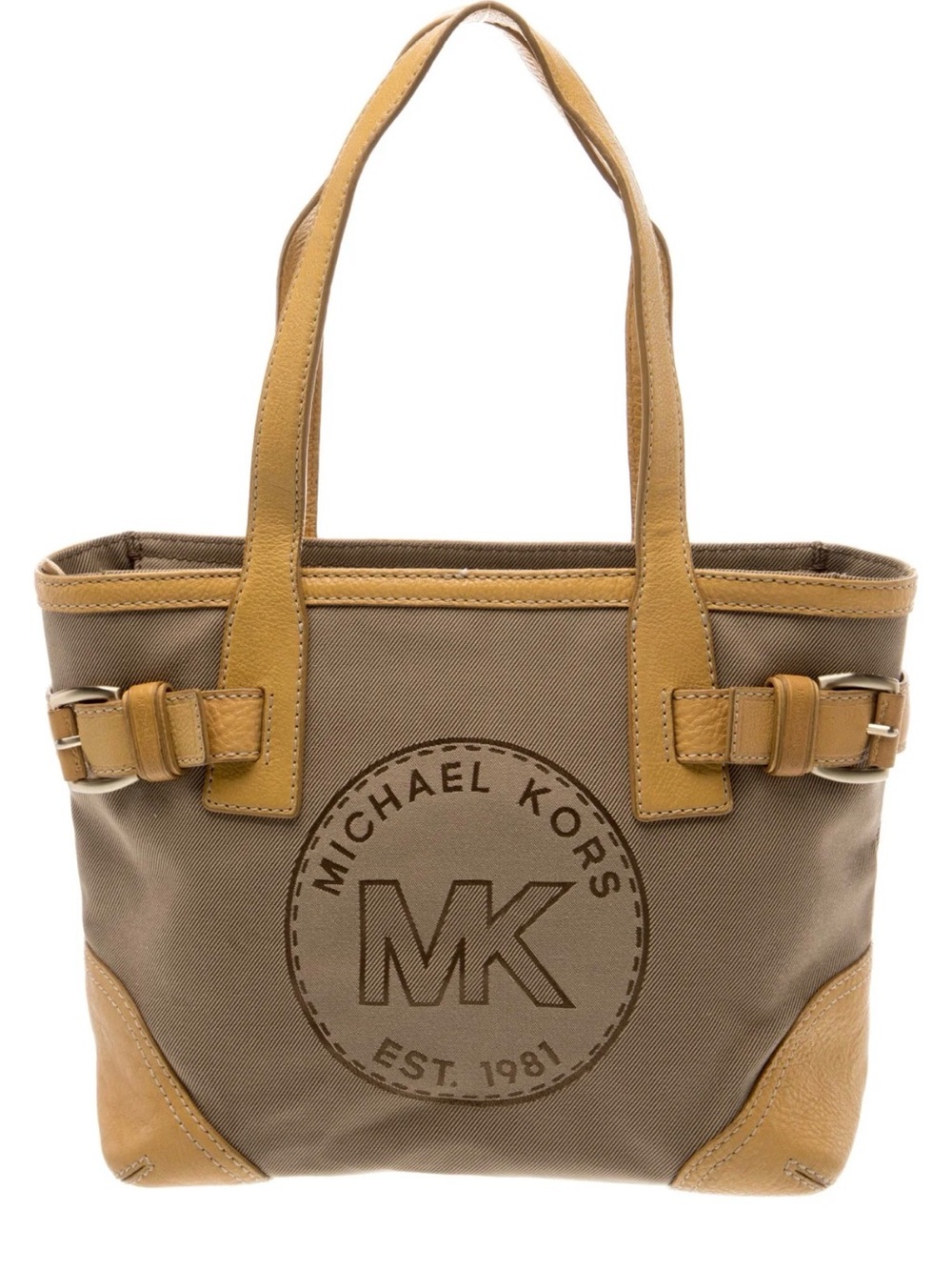 Michael Kors Tan and Brown Canvas Tote